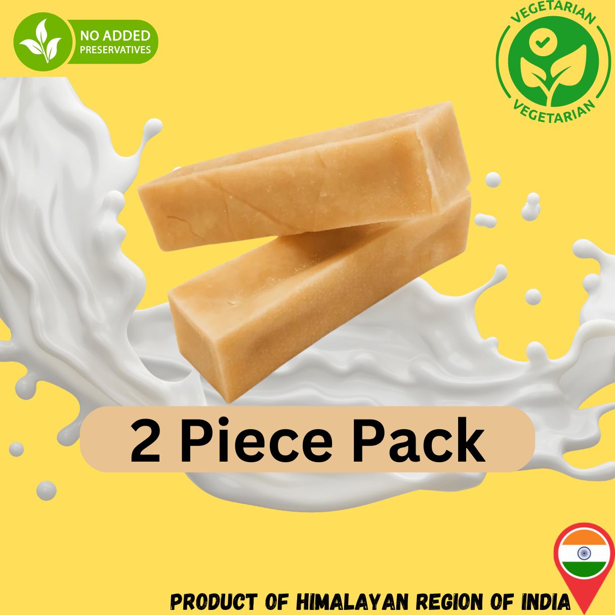 Vegetarian Cheese Chew, Himalayan Yak Chew, Natural Long-Lasting Chew for Aggressive Chewers for Teething and Bored Dogs.