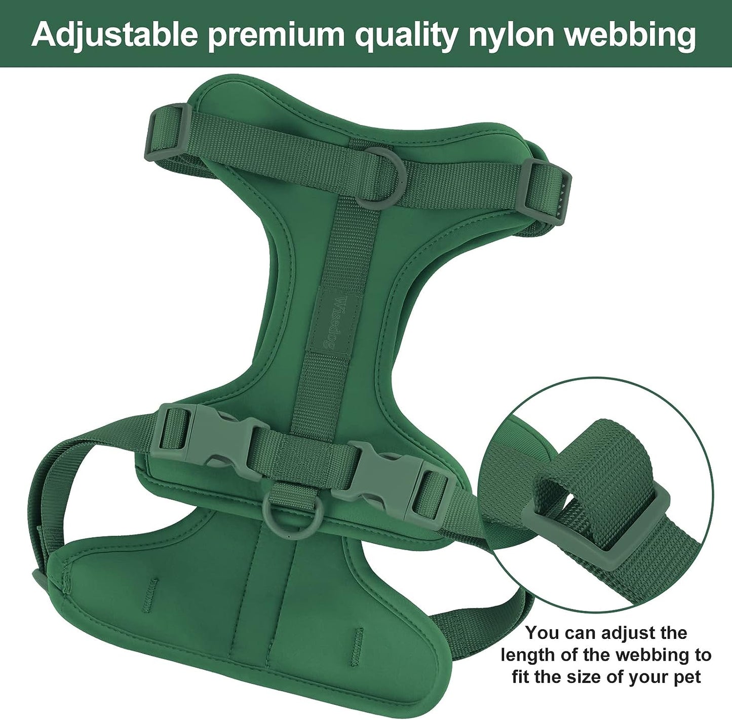 No Pull Lightweight Adjustable Dog Harness, Durable Breathable Mesh Dog Vest Harness with Soft & Comfortable Cushion