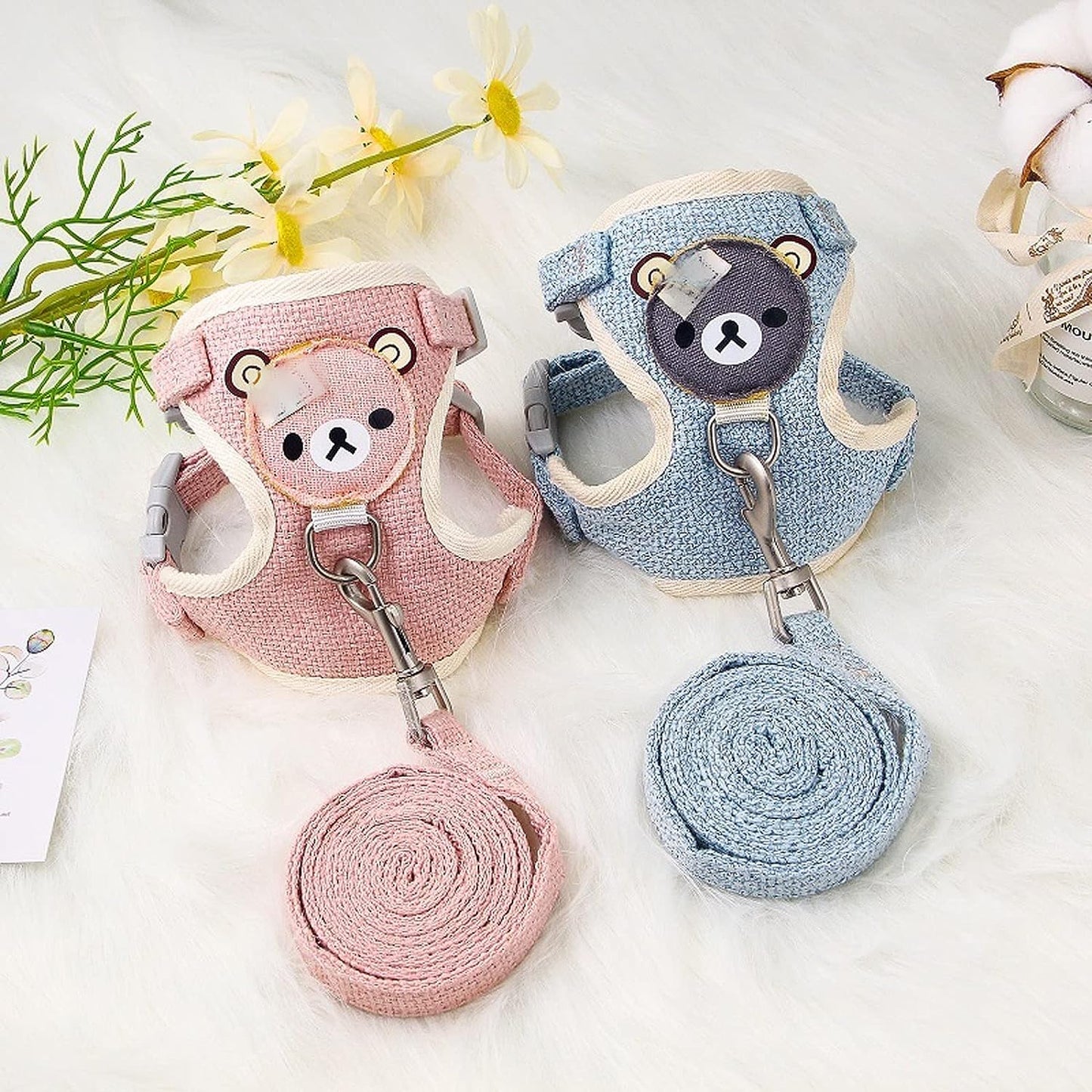 Cute Cat Harness and Leash Set - Lightweight & Escape Proof - Adjustable and Soft Walking Harness for Cats