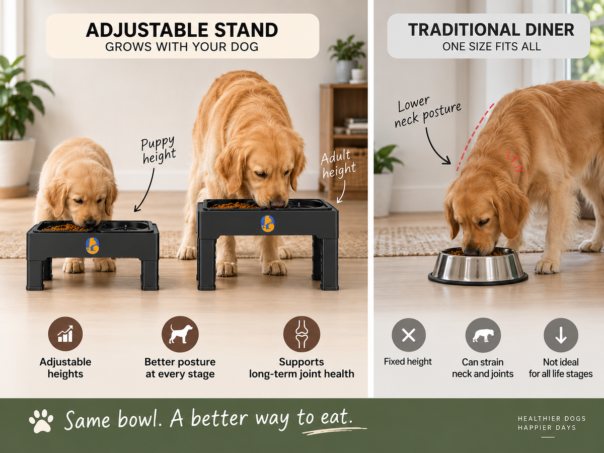 Adjustable vs. Fixed-Size Elevated Dog Bowls: What's the Real Difference?