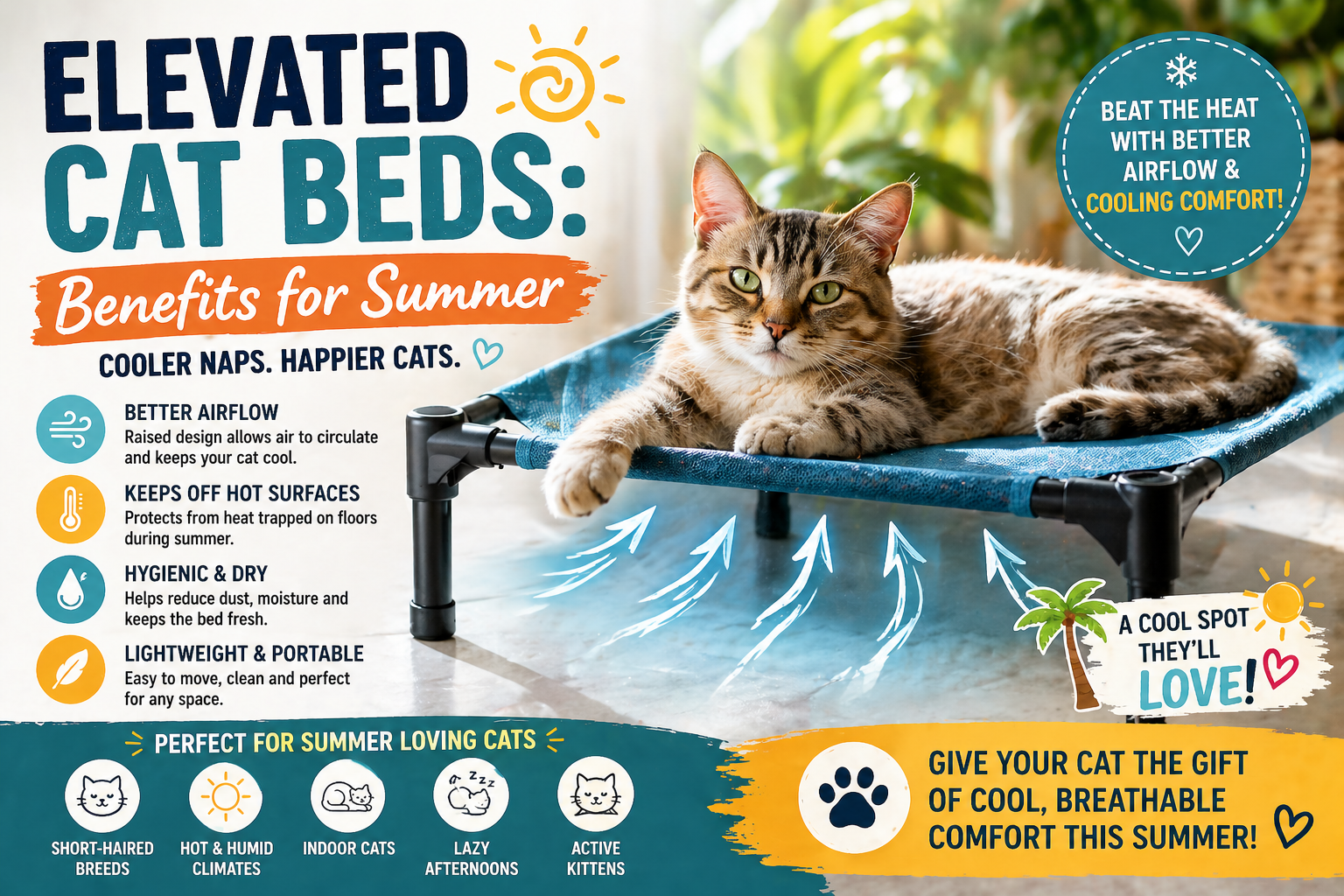Elevated Cat Beds for Summer: Benefits, Cooling Comfort & Best Picks