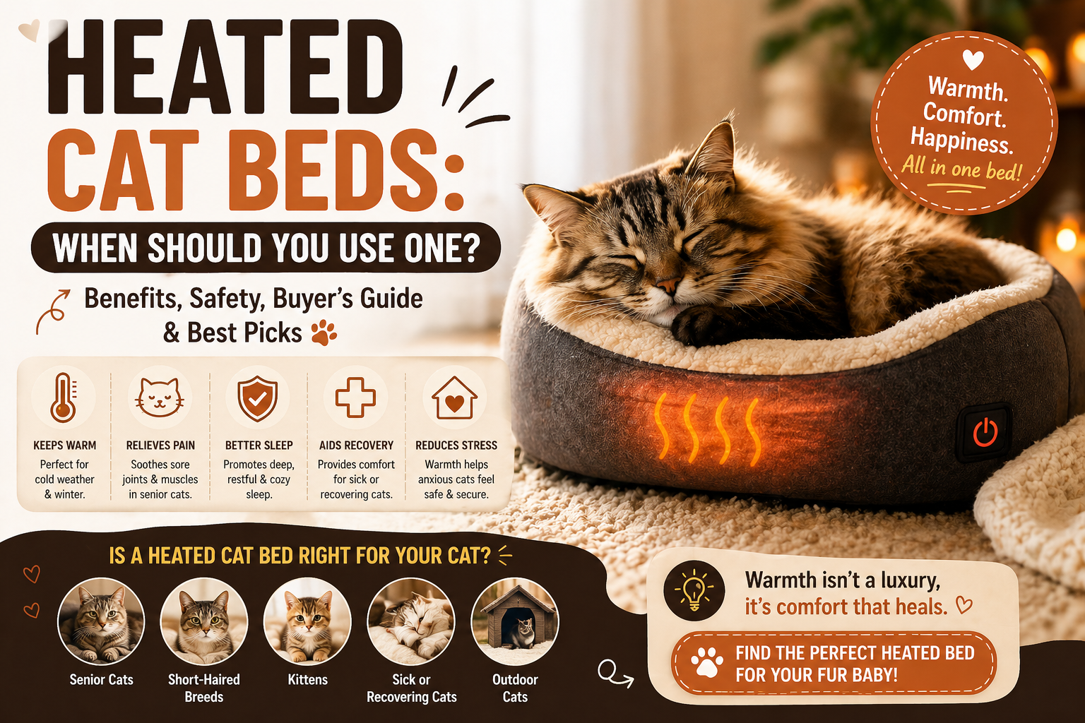 Heated Cat Beds: When Should You Use One? Benefits, Safety & Best Picks