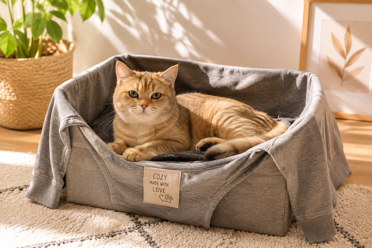 How to Repurpose Old Clothes into a Cat Bed