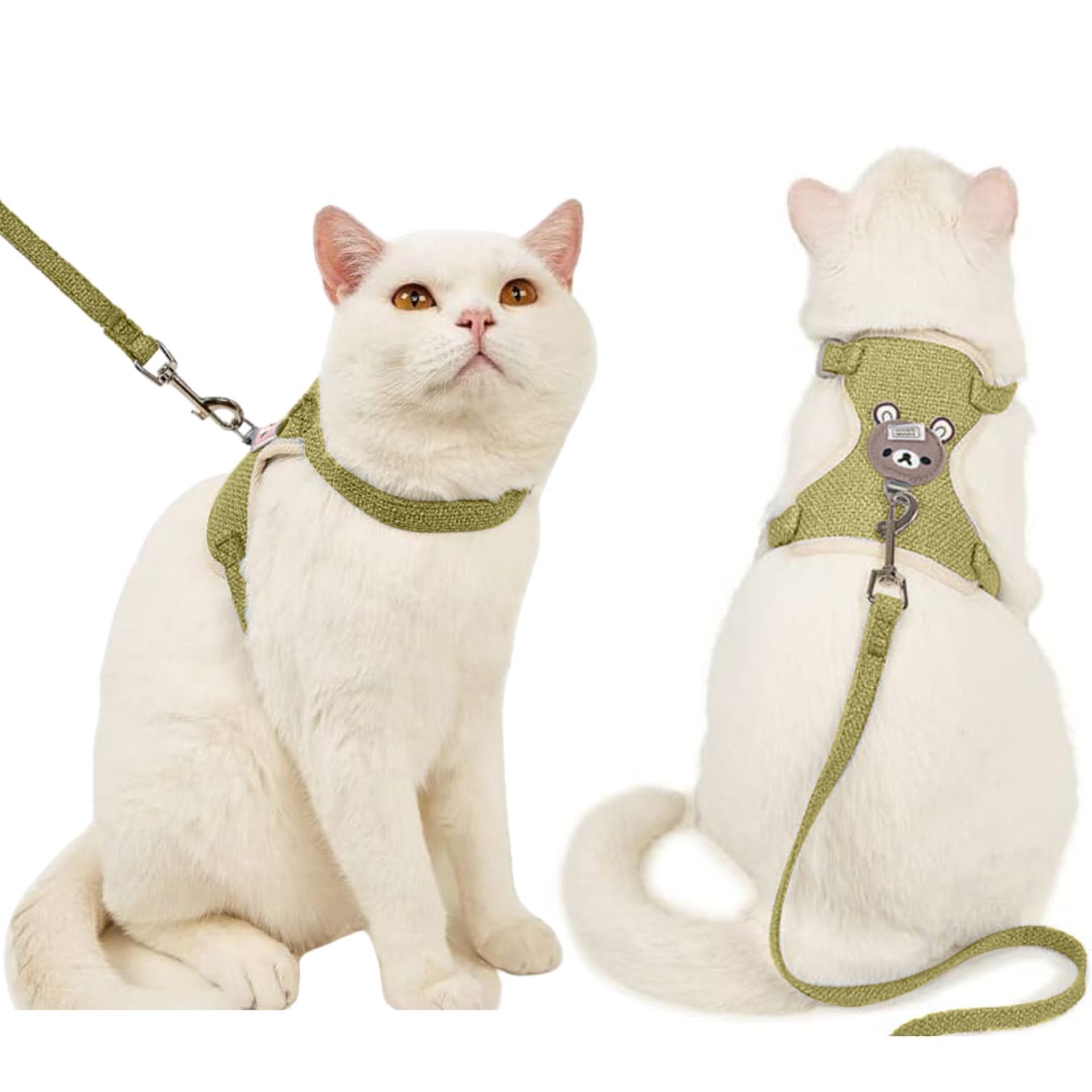 Cute Cat Harness and Leash Set - Lightweight & Escape Proof - Adjustable and Soft Walking Harness for Cats