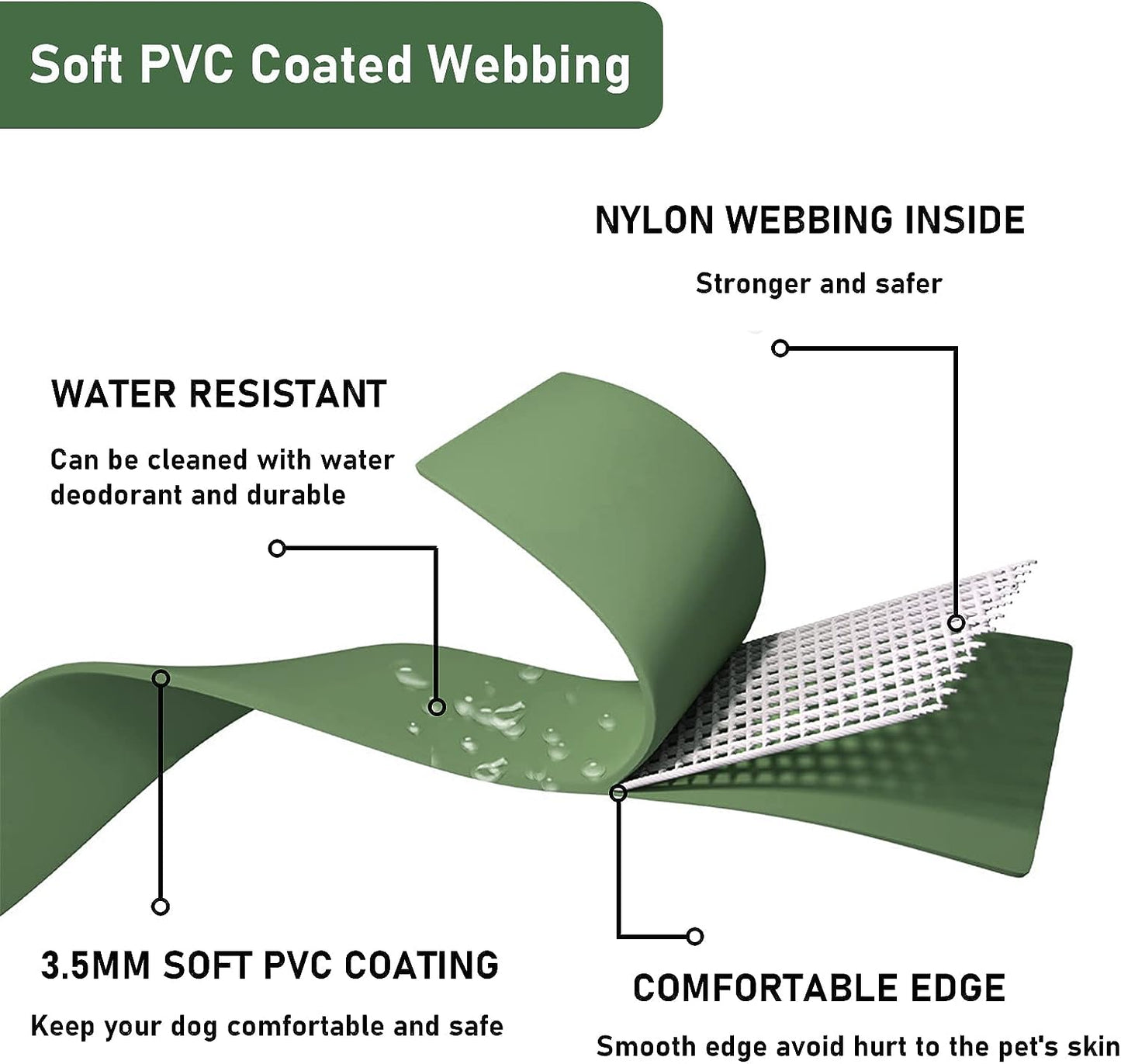 Waterproof Premium Dog leashes for Dogs with 2 Hooks,Training Leash,Adjustable Lengths for Traffic Control Safety, Durable and Odor Proof.