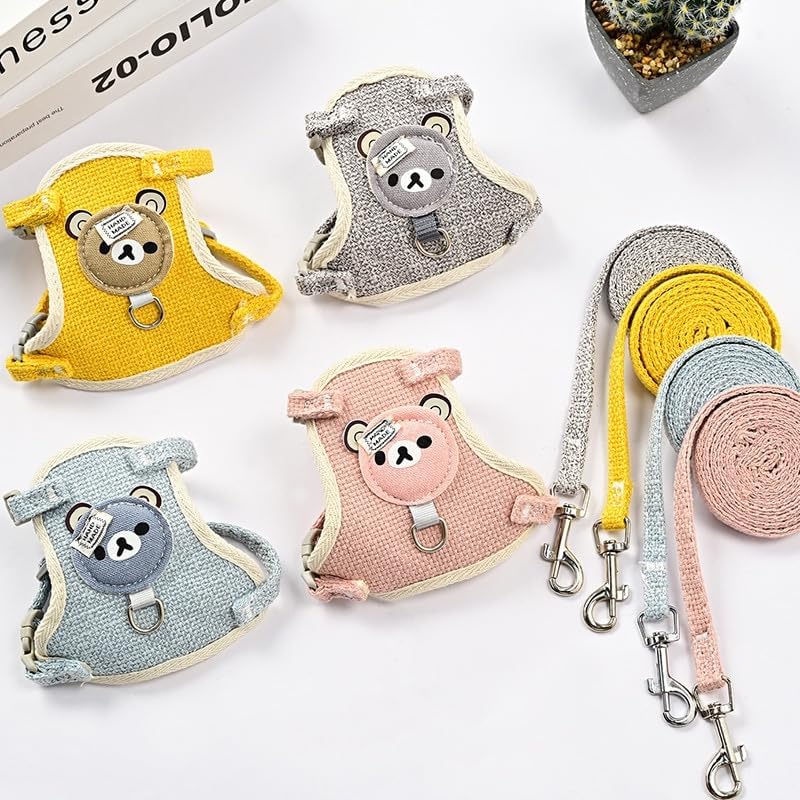 Cute Cat Harness and Leash Set - Lightweight & Escape Proof - Adjustable and Soft Walking Harness for Cats
