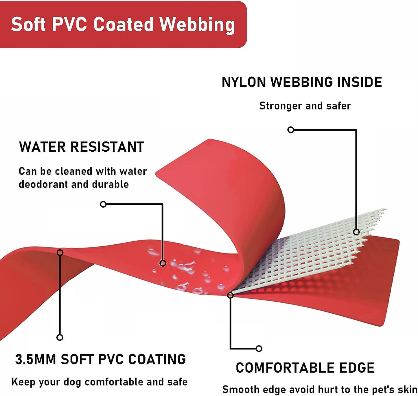 Waterproof Premium Dog leashes for Dogs with 2 Hooks,Training Leash,Adjustable Lengths for Traffic Control Safety, Durable and Odor Proof.