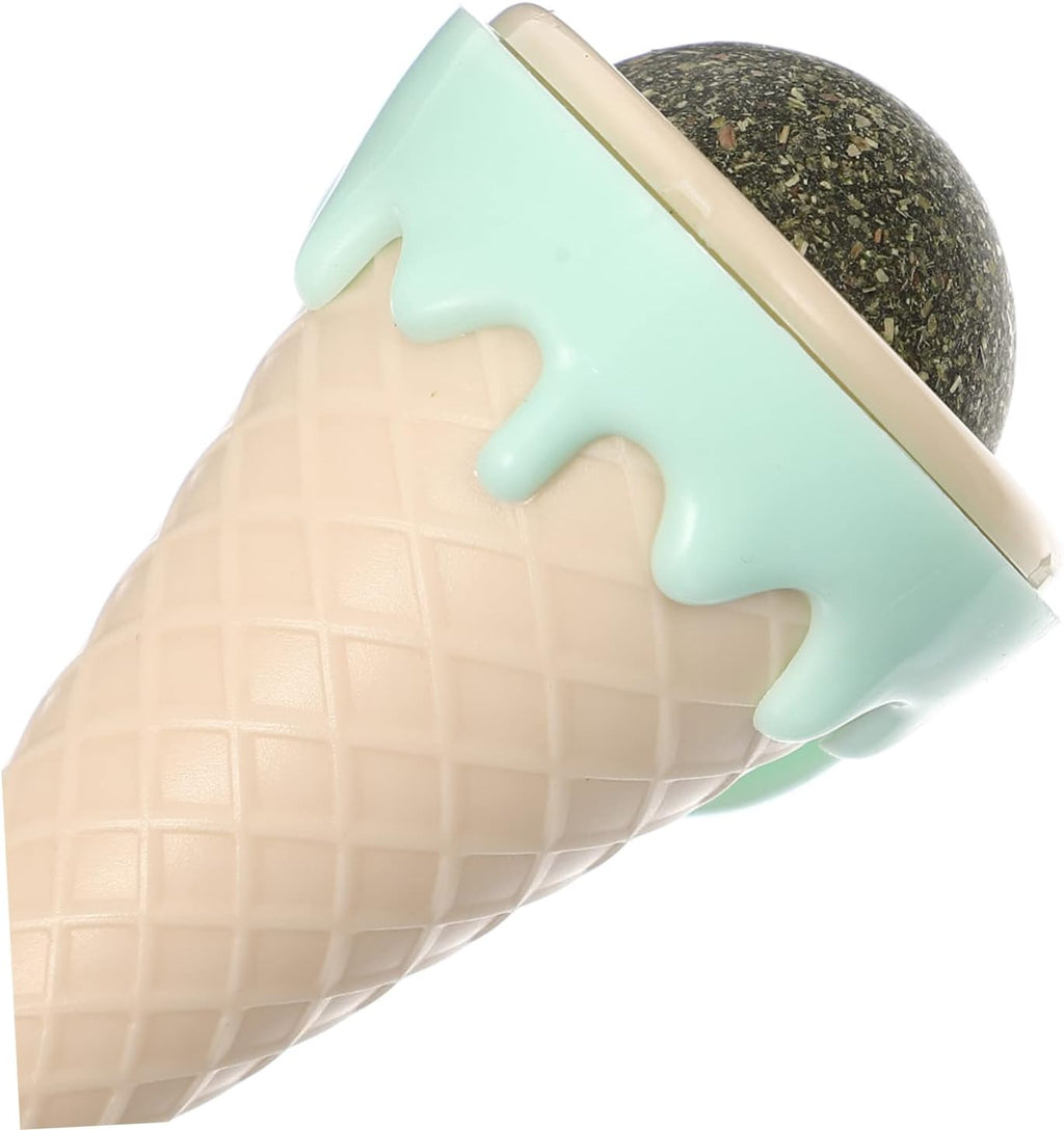 Catnip Ice Cream Cone Toy for Cats – 360° Rotatable Edible Licking & Chew Toy | Teeth Cleaning, Stress Relief & Digestive Aid for Indoor Cats and Kittens | Safe & Non-Toxic