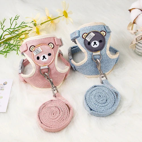 Cute Cat Harness and Leash Set - Lightweight & Escape Proof - Adjustable and Soft Walking Harness for Cats