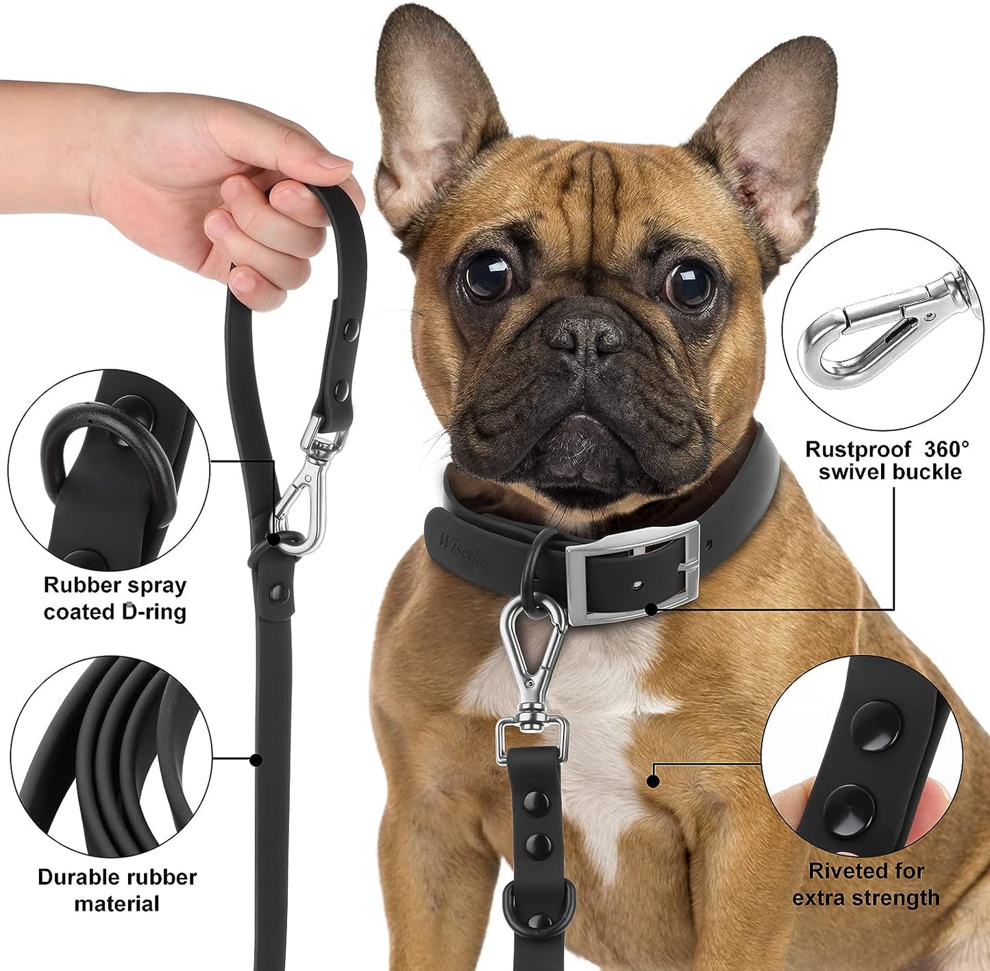 Waterproof Premium Dog leashes for Dogs with 2 Hooks,Training Leash,Adjustable Lengths for Traffic Control Safety, Durable and Odor Proof.