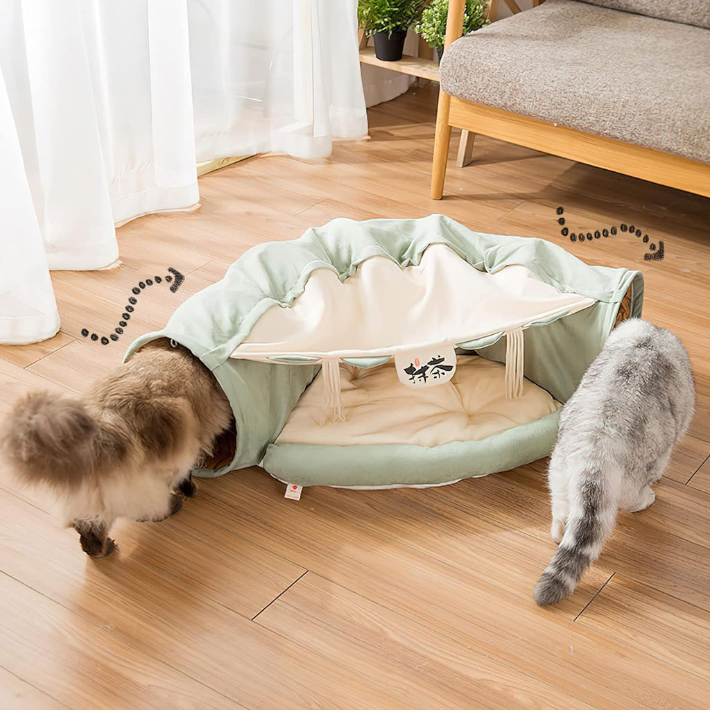Cat Tunnel Bed + Harness Bundle – Play, Explore & Nap