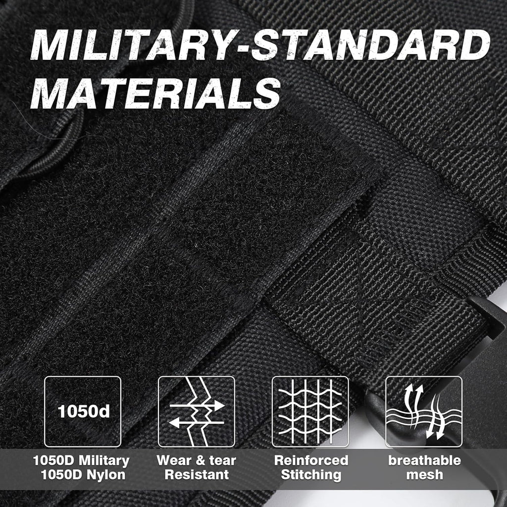 Tactical Dog Harness No Pull – Heavy Duty Military Grade Vest with MOLLE Panels & Easy Control Handle | Adjustable Service Dog Harness for Training Walking | Medium Large Dogs – German Shepherd, Labrador