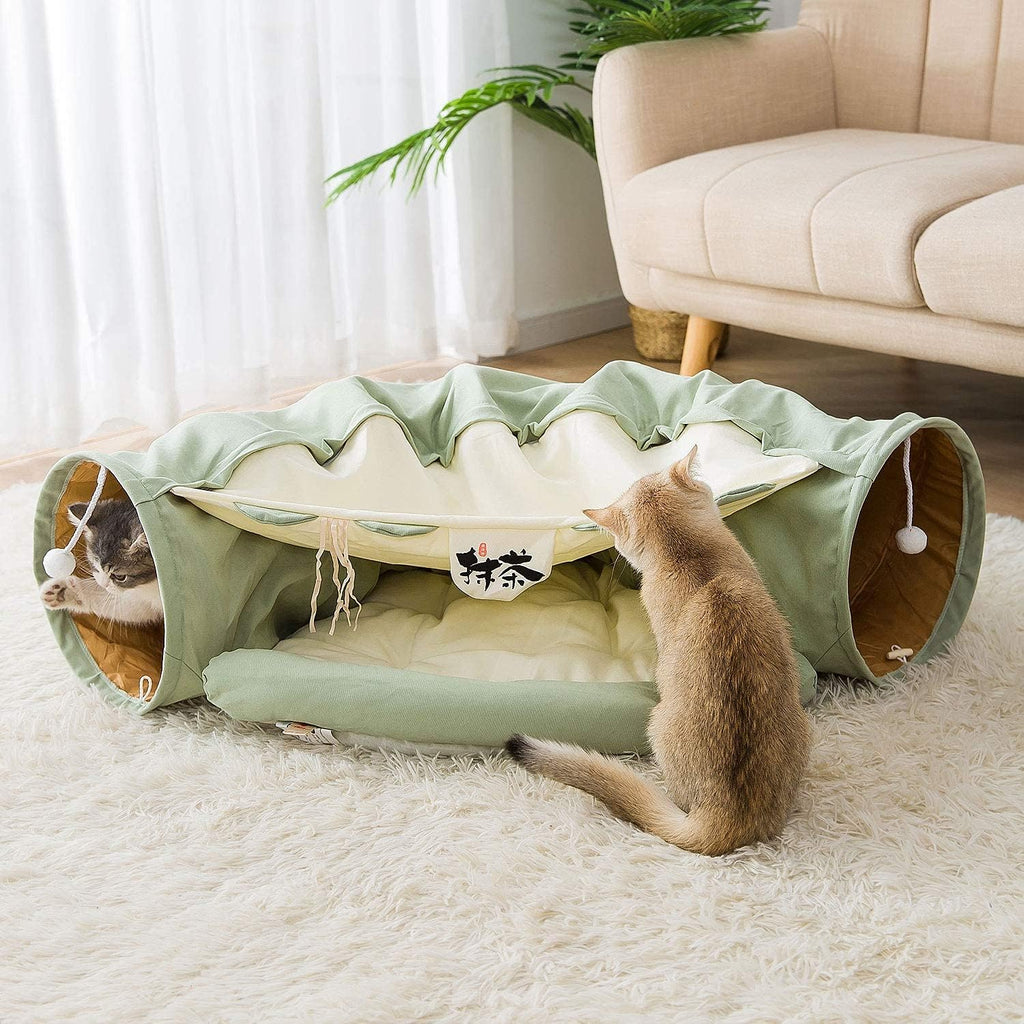 Cat Tunnel Bed + Harness Bundle – Play, Explore & Nap