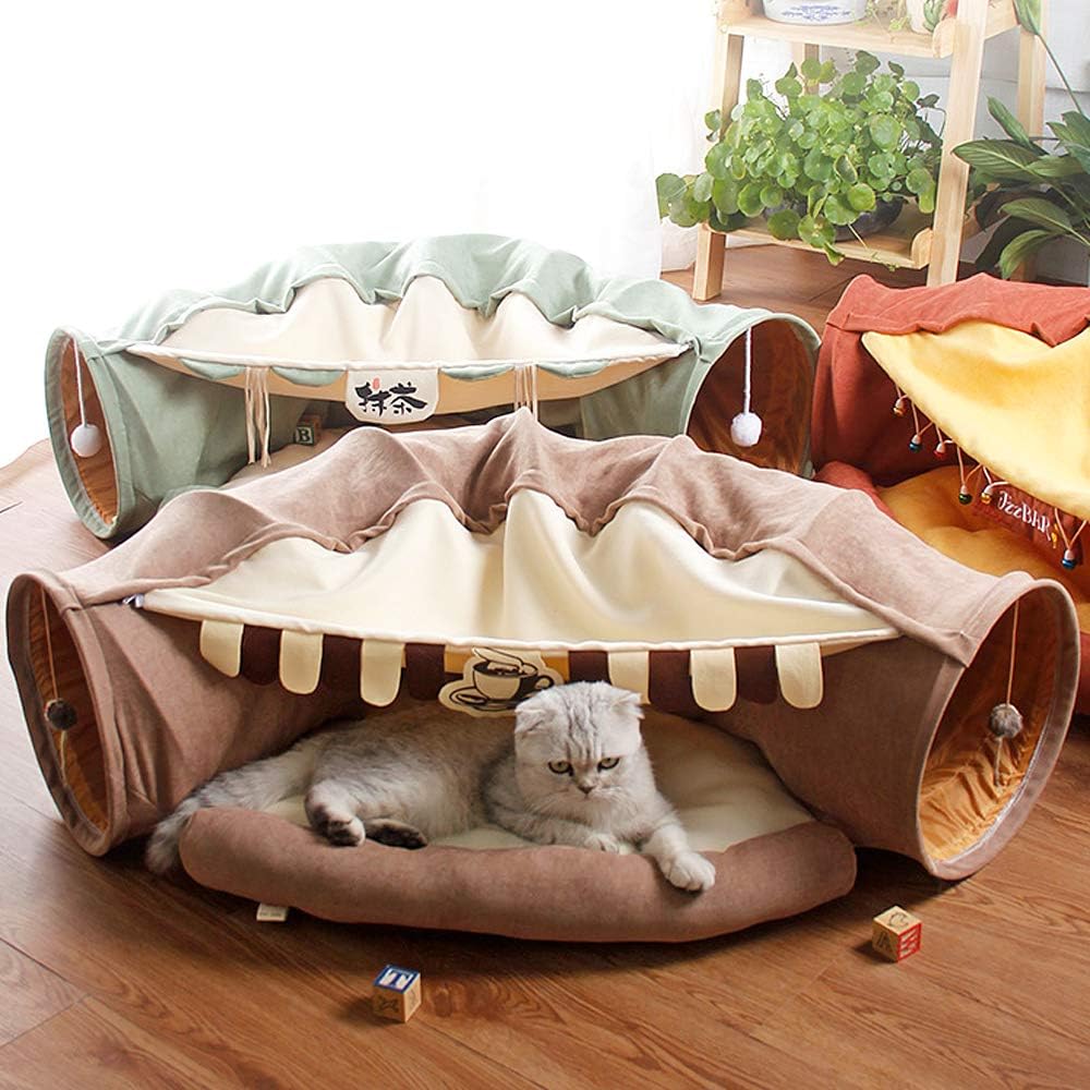 Cat Tunnel Bed + Harness Bundle – Play, Explore & Nap