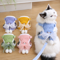 Cat Harness and Leash Set – Escape Proof Cute Bunny Design with Bow, Soft Breathable Adjustable Vest Harness, No Pull No Choke Walking Harness for Small, Medium, Large Cats and Kittens