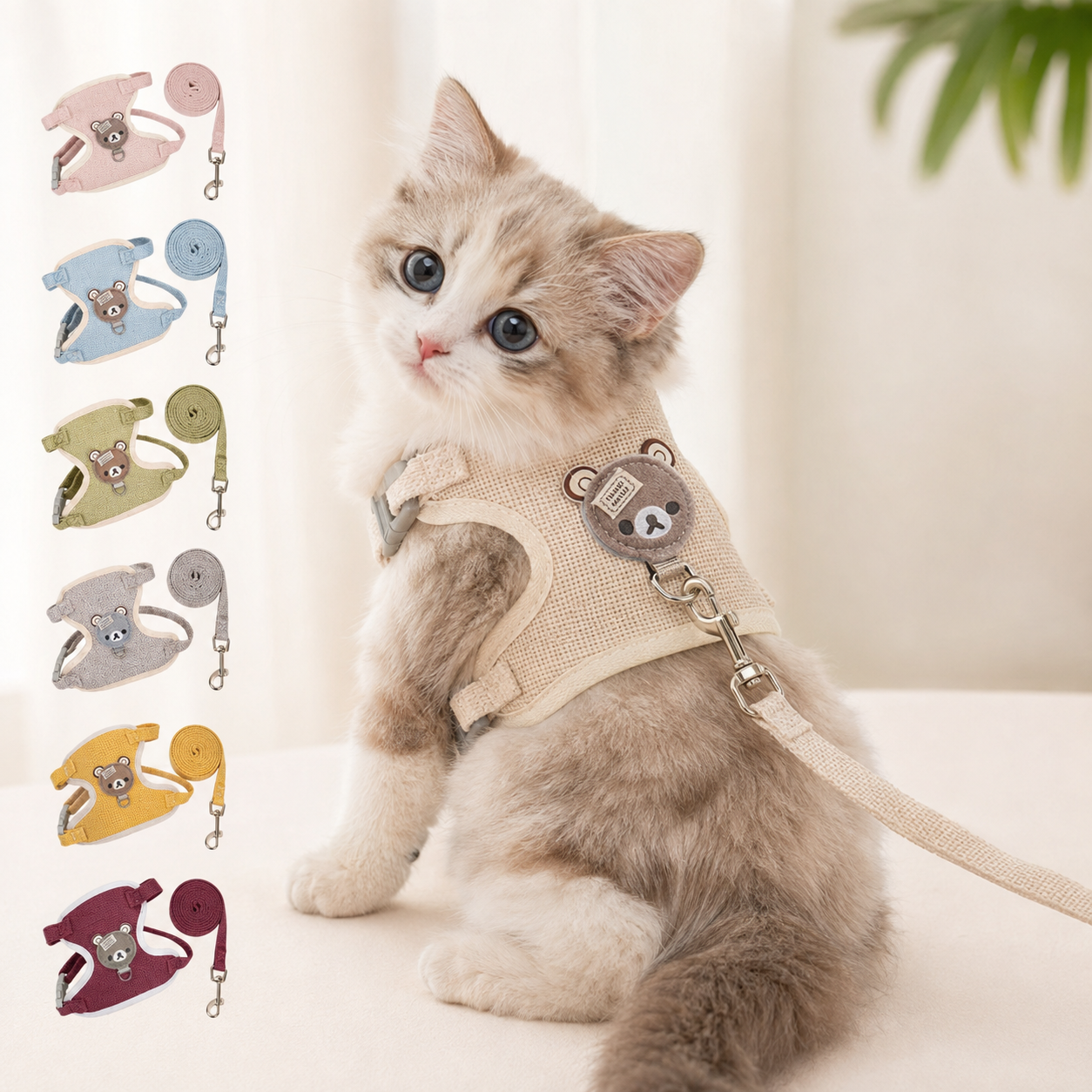 Cat Harness and Leash Set for Walking – Escape Proof, Soft Adjustable Vest Harness for Small, Medium & Large Cats and Kittens
