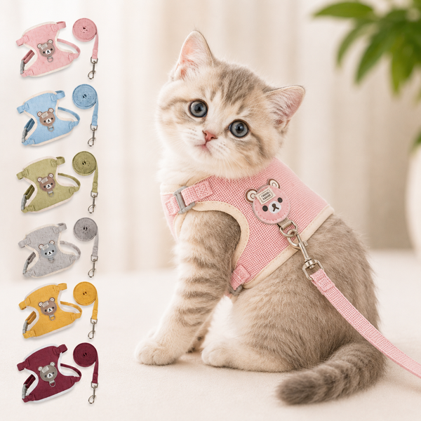 Cat Harness and Leash Set for Walking – Escape Proof, Soft Adjustable Vest Harness for Small, Medium & Large Cats and Kittens