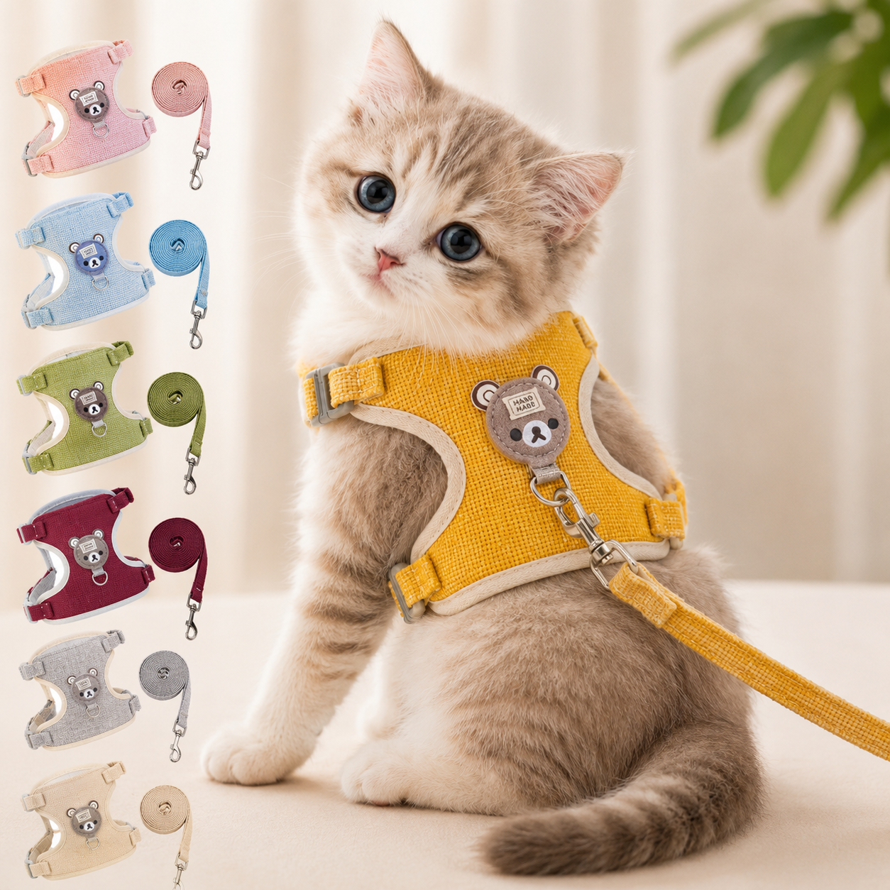 Cat Harness and Leash Set for Walking – Escape Proof, Soft Adjustable Vest Harness for Small, Medium & Large Cats and Kittens