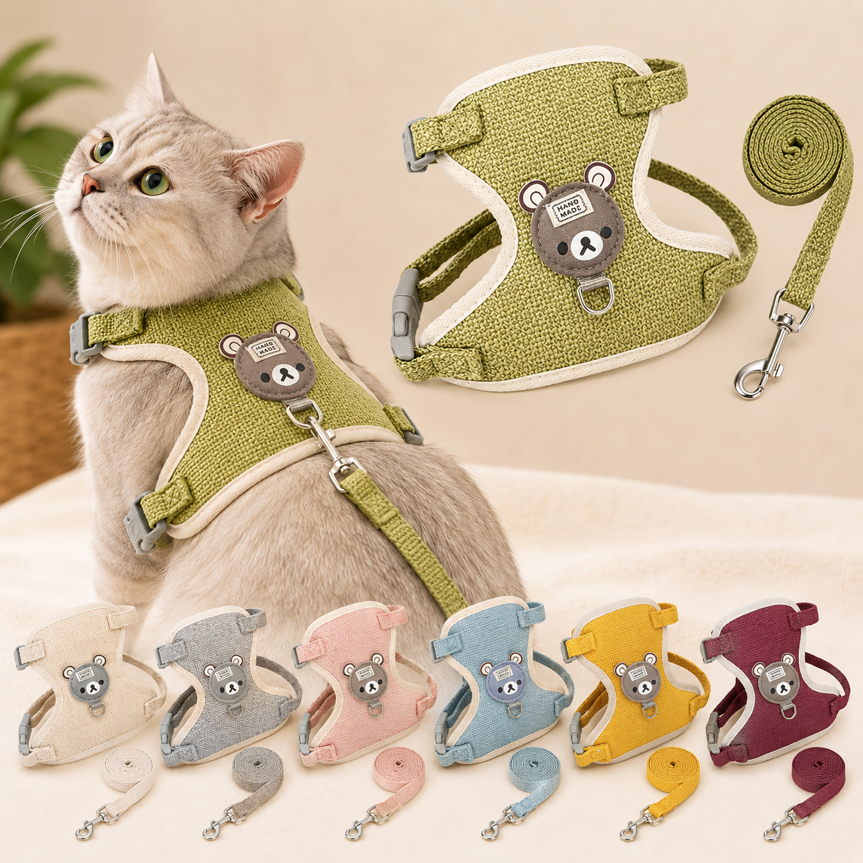 Cat Harness and Leash Set for Walking – Escape Proof, Soft Adjustable Vest Harness for Small, Medium & Large Cats and Kittens