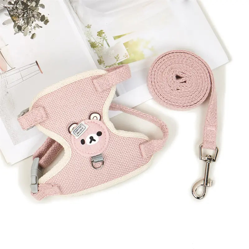 Cute Cat Harness and Leash Set - Lightweight & Escape Proof - Adjustable and Soft Walking Harness for Cats