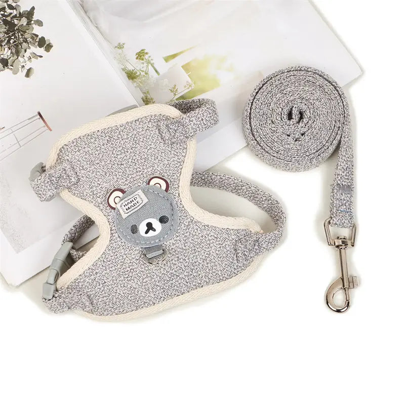 Cute Cat Harness and Leash Set - Lightweight & Escape Proof - Adjustable and Soft Walking Harness for Cats